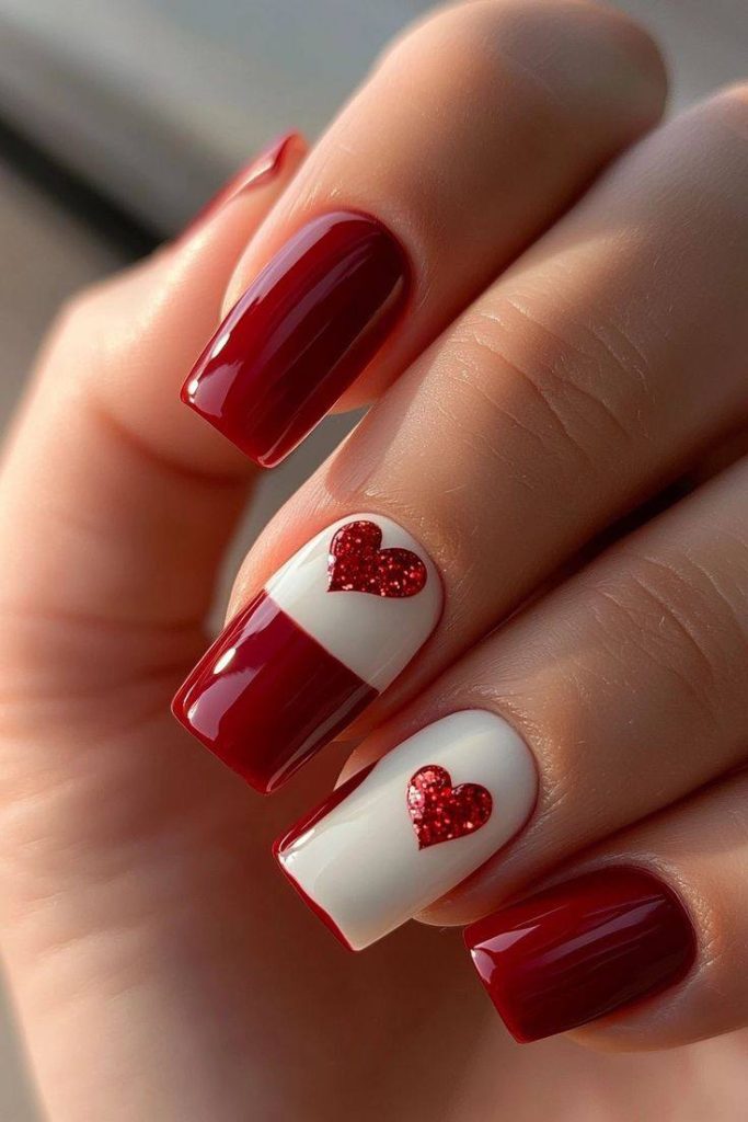π Stunning Red & White Nail Art: Hearts, Swirls & More To Inspire Your Next Manicure! π 17 π Stunning Red & White Nail Art: Hearts, Swirls & More To Inspire Your Next Manicure! π