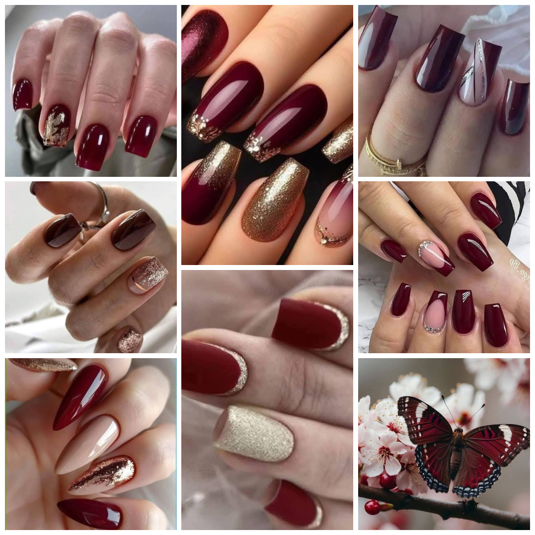 Unlock Pinterest Perfection: 7 Gorgeous Burgundy and Gold Nail Designs You Can Create at Home