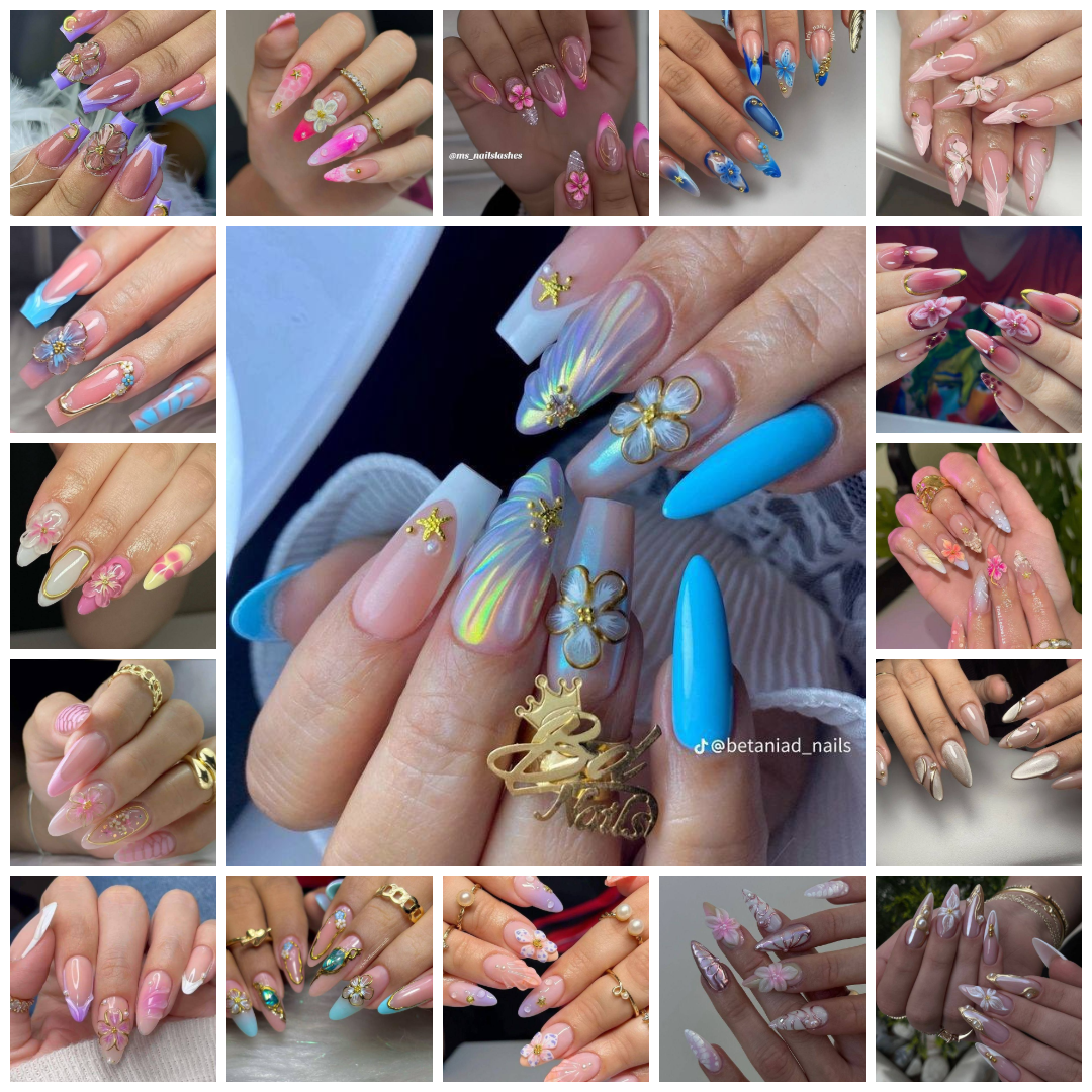 Stunning 3D Floral Nail Art with Elegant Gold Accents: Your Ultimate Guide