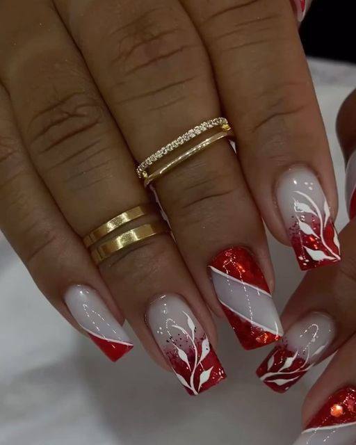π Stunning Red & White Nail Art: Hearts, Swirls & More To Inspire Your Next Manicure! π 17 π Stunning Red & White Nail Art: Hearts, Swirls & More To Inspire Your Next Manicure! π