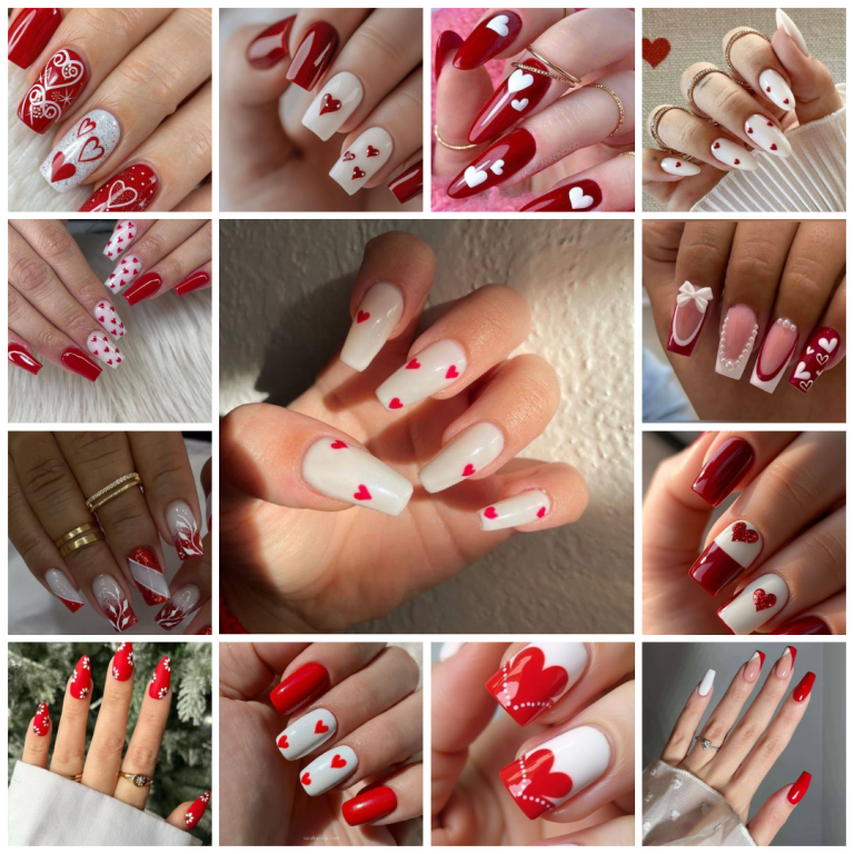 💖 Stunning Red & White Nail Art: Hearts, Swirls & More To Inspire Your Next Manicure! 💖
