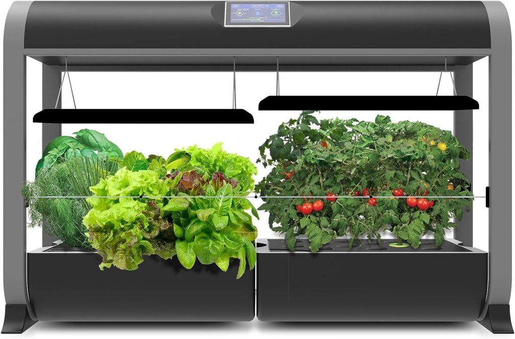 AeroGarden Farm 24Basic with Salad Bar Seed Pod Kit - Indoor Garden with LED Grow Light, Black