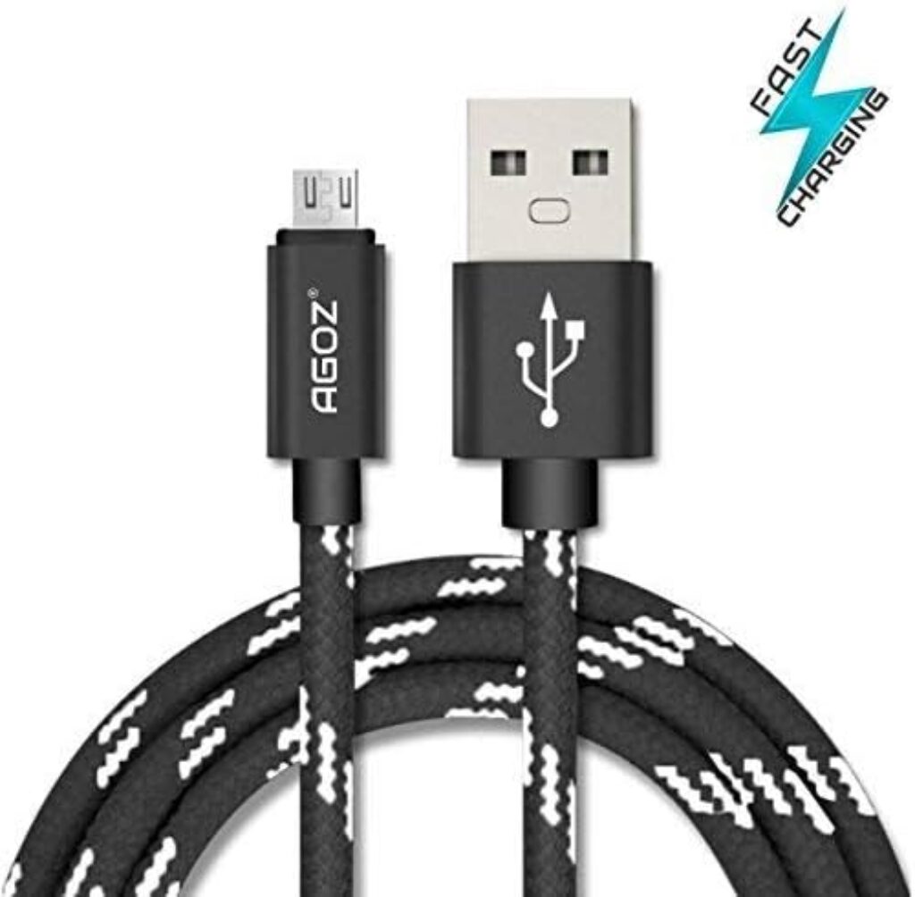 AGOZ 3Pack 10ft Micro USB Cable Power Cord Compatible with Wyze Cam, Yi Camera, Oculus Go, Echo Dot Kid, Nest Cam, Netvue, Arlo Pro Q, Blink, Furbo Dog Home Smart Security, Kasa Cam Indoor, Kasa Spot