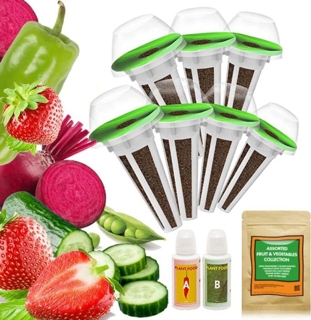 Assorted Fruit  Vegetables Mix Pod Kit for Aerogarden Hydroponics Growing System, Pod kit with Growing Guide,Contains Grow Sponge AB Food (7 Pods