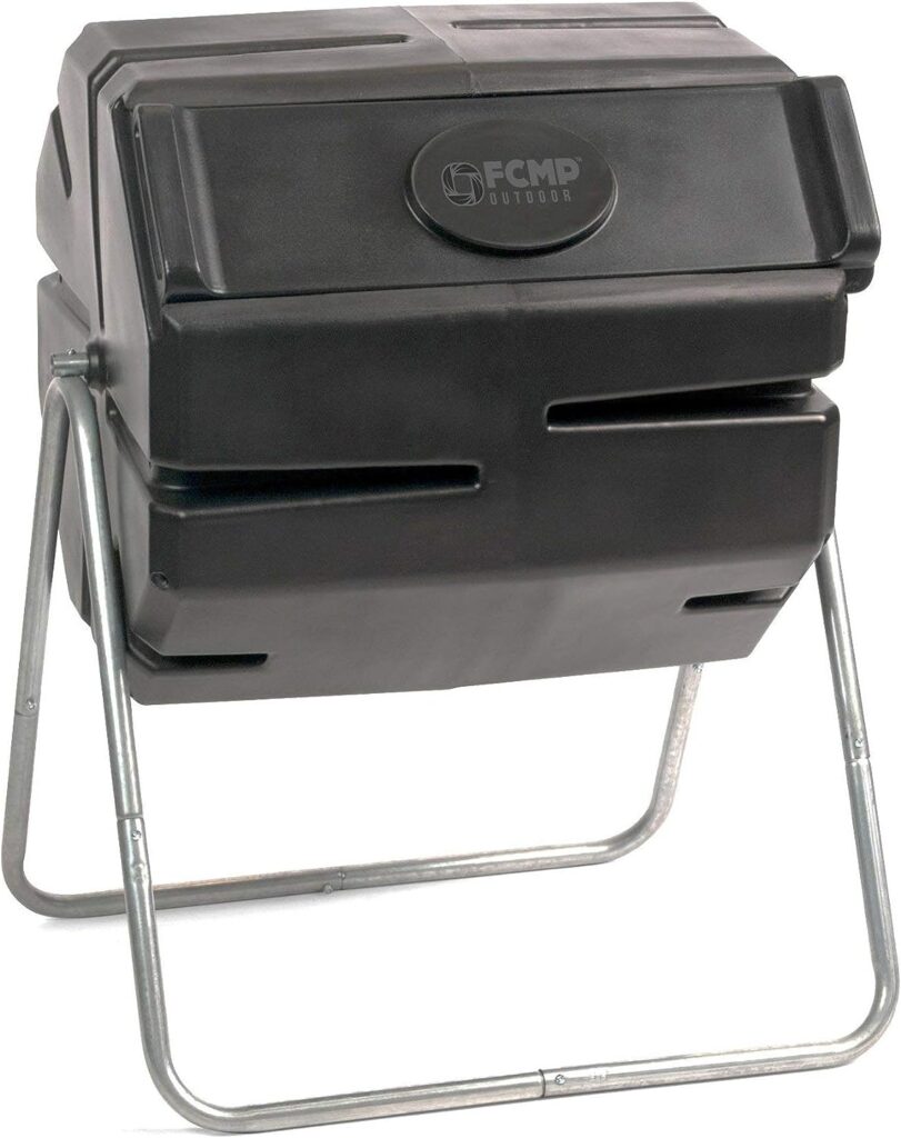 FCMP Outdoor Roto Tumbling Composter, Twin, Black