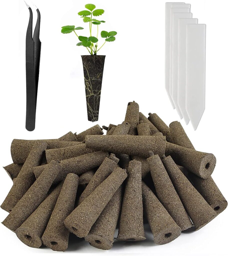 Feyut 30 Pack Grow Sponges, Replacement Root Growth Sponges Seed Pods Compatible with AeroGarden, Seedling Starter Sponges Kit for Hydroponic Indoor Garden System with 10pcs Plant Labels 1pcs Tweezer