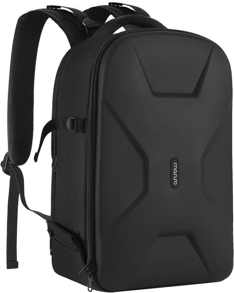 MOSISO Camera Backpack, DSLR/SLR/Mirrorless Photography Camera Bag 15-16 inch Waterproof Hardshell Case with Tripod HolderLaptop Compartment Compatible with Canon/Nikon/Sony, Black