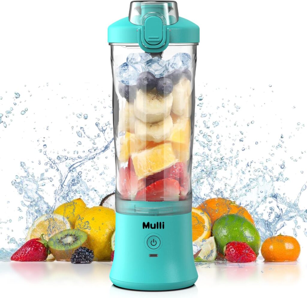 Mulli Portable Blender,Personal Blender for Shakes and Smoothies,Rechargeable Mini Mixer, 20 Oz with Travel Lid for Home/Kitchen/Gym