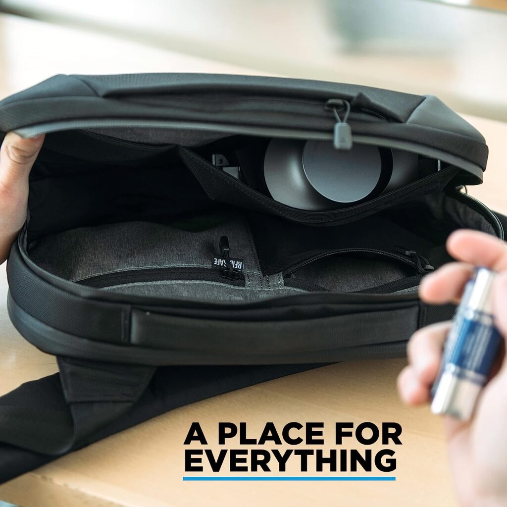 NOMATIC Navigator Premium Sling 6L (Black) | Crossbody Anti-Theft Sling Bag | Tech Organization, Water Resistant  Cord Passthrough- Minimalist Carry Bag