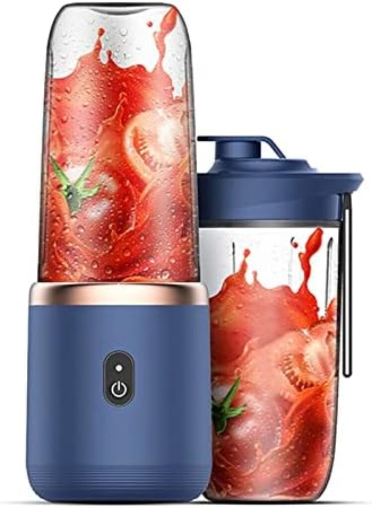 Portable Blender,USB Rechargeable with Six Blades, for Sports Travel and Outdoors,Stainless Steel Ice Sabre-Blades.