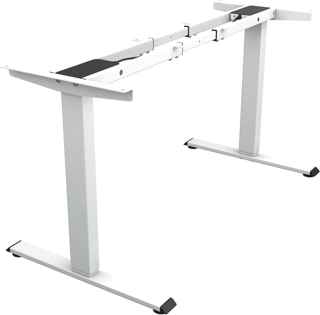 TOPSKY Dual Motor Electric Adjustable Standing Computer Desk for Home and Office (White Frame only)