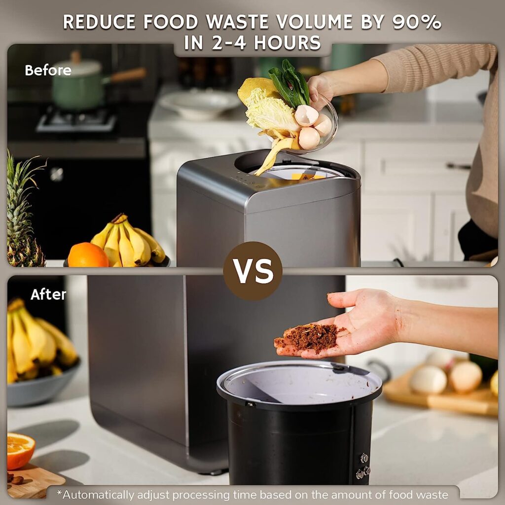 Airthereal Revive Electric Kitchen Composter, 2.5L Capacity with SHARKSDEN® Tri-Blade, Turn Food Waste and Scraps into Dry Compost Fertilizer for Plants