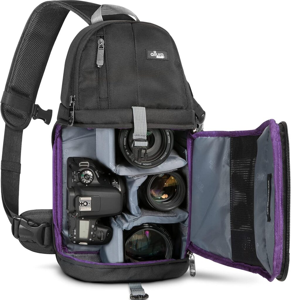 Altura Photo Camera Sling Bag DSLR - Camera Backpack for Canon, Nikon, Sony  GoPro Bag - Crossbody Camera Bag for Photographers - Camera Accessories