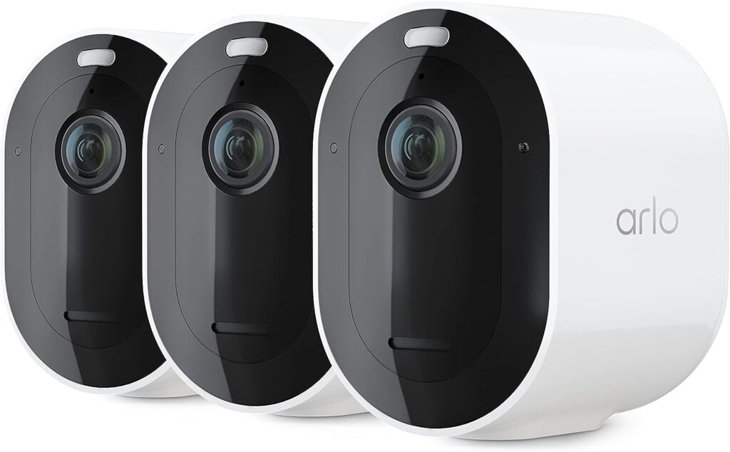 Arlo Pro 4 Spotlight Camera - 3 Pack - Wireless Security, 2K Video  HDR, Color Night Vision, 2 Way Audio, Wire-Free, Direct to WiFi No Hub Needed, White - VMC4350P