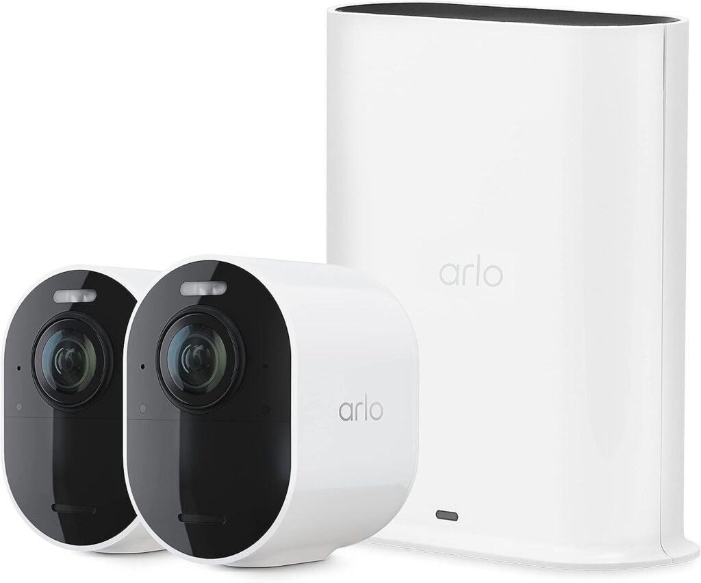 Arlo Ultra 2 Spotlight Camera - 2 Camera Security System - Wireless, 4K Video  HDR, Color Night Vision, 2 Way Audio, Wire-Free, 180º View, White - VMS5240-200NAS