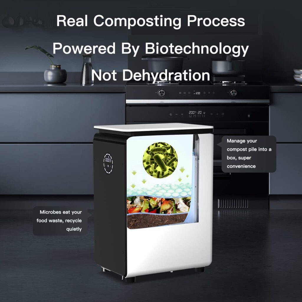 GEME | Worlds First 19L Bio Kitchen Composter, Turn Waste to Organic Compost, Real Composting Electric Composter Food Cycler Compost Machine, Add Waste Anytime with Electric Compost Bin