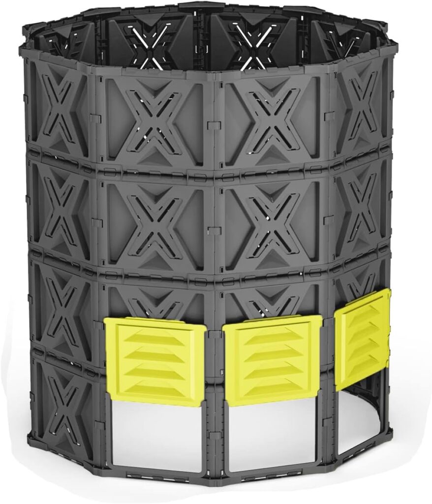 Large Compost Bin - 190 Gallon (720 L) Garden Composter with Better Aeration System, Easy Assembling / BPA Free/ Sturdy/ Outdoor Compost Tumbler