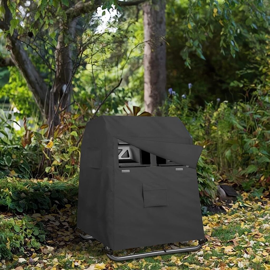 Outdoor Compost Bin Cover,Heavy Duty Waterproof Compost Tumbler Cover,Suitable for 37-43 Gallon Outdoor Dual Chamber Tumbling Composter(Cover Only,Without Compost Bin)