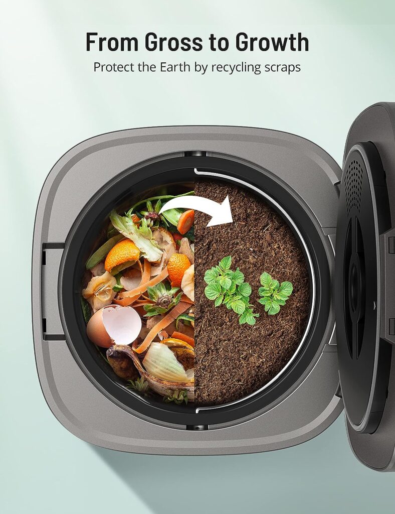 Paris Rhône Smart Waste Kitchen Composter, FoodCycler Eco-Friendly Electric Kitchen Compost Bin Sustainable Indoor Countertop Food Cycler with 3 Modes, Odor-Free, Fertilizes Your Garden