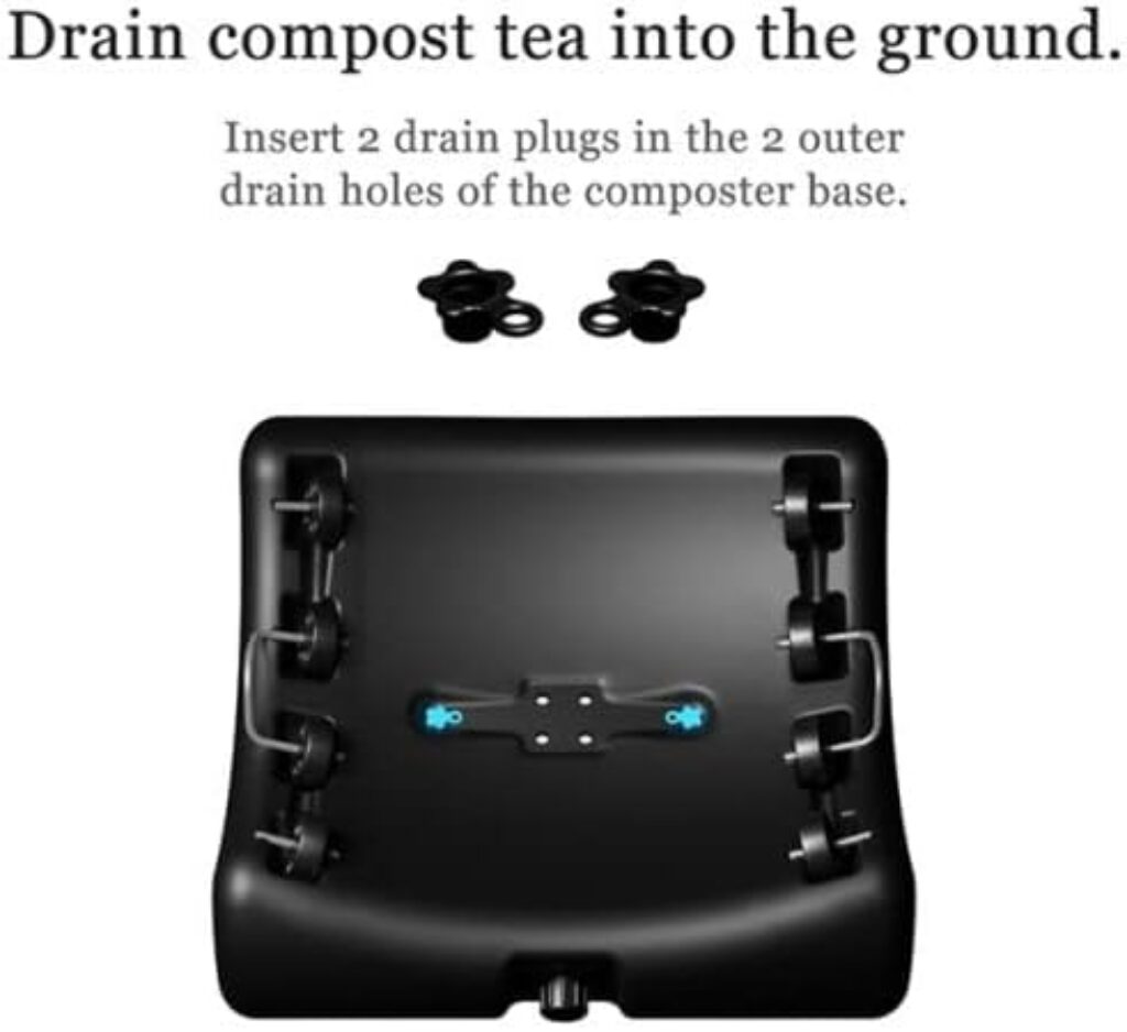 The Cutest Composter in The World in Black, Made in America, Food Safe, BPA and Rust Free, No Assembly Required, Envirocycle Composting Tumbler Bin and Compost Tea Maker …