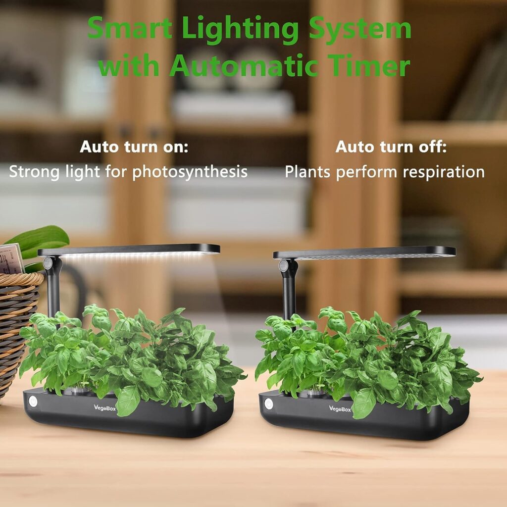 VegeBox Hydroponics Growing System - Support Indoor Grow, Herb Garden kit Indoor, Grow Smart for Plant, Built Your Indoor Garden (Small-Black)