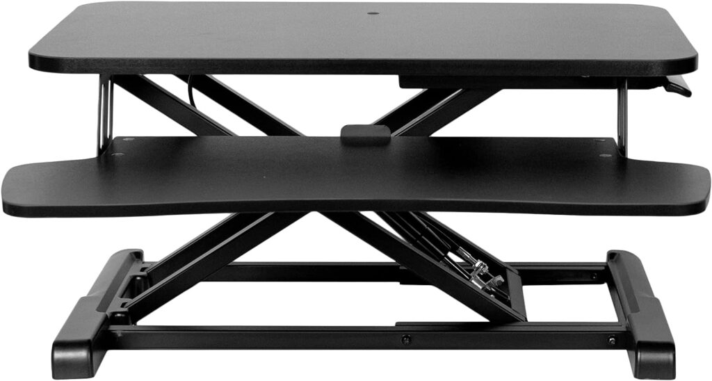 VIVO 26 inch Desk Converter, K Series, Height Adjustable Sit to Stand Riser, Dual Monitor and Laptop Workstation with Keyboard Tray, Black, DESK-V026KB