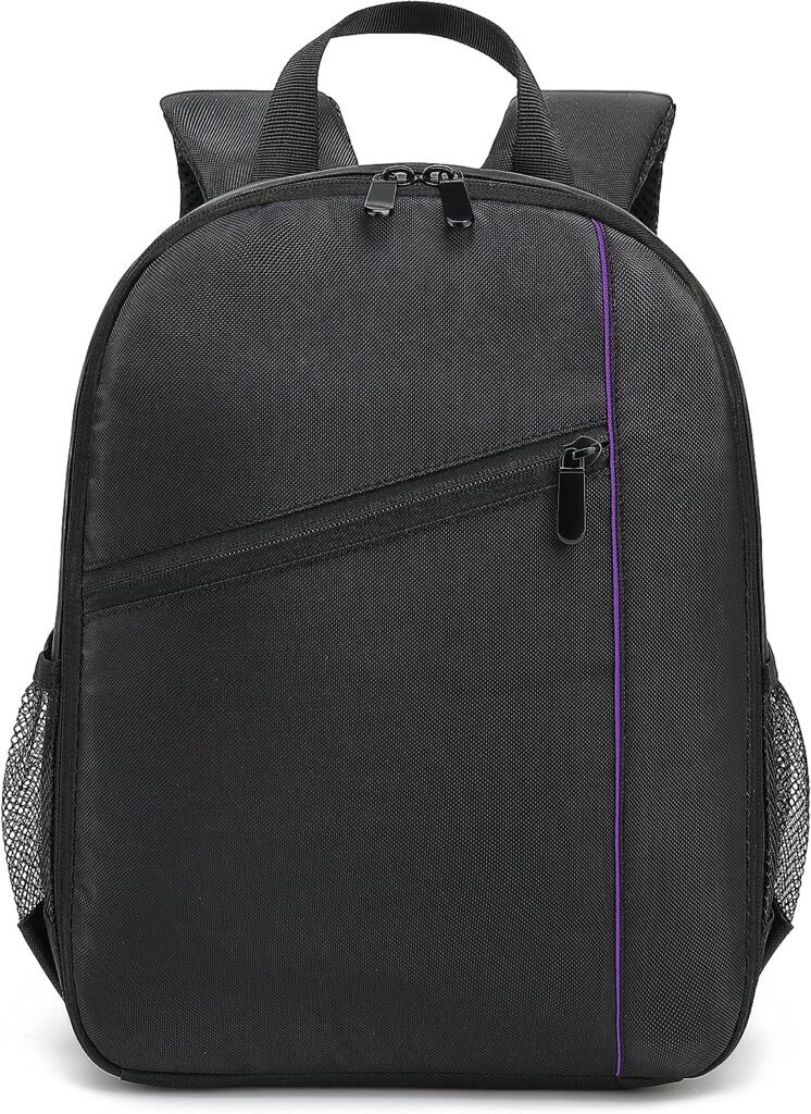 winvin Digital DSLR Camera Waterproof Sling Backpack Shoulder Bag For Unisex Hiking Traveling Purple