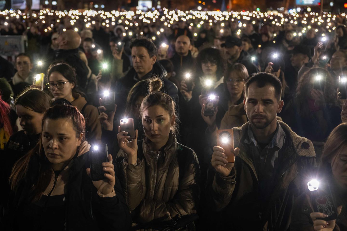 Tens of thousands of students march against Serbian president: ‘We’re no longer alone’