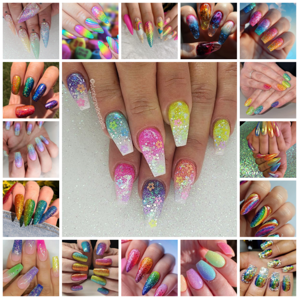 🌈✨ Dazzle with DIY Rainbow Glitter Nails: Sparkle & Shine!