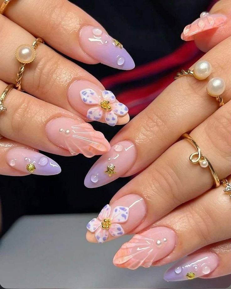 Stunning 3D Floral Nail Art with Elegant Gold Accents: Your Ultimate Guide