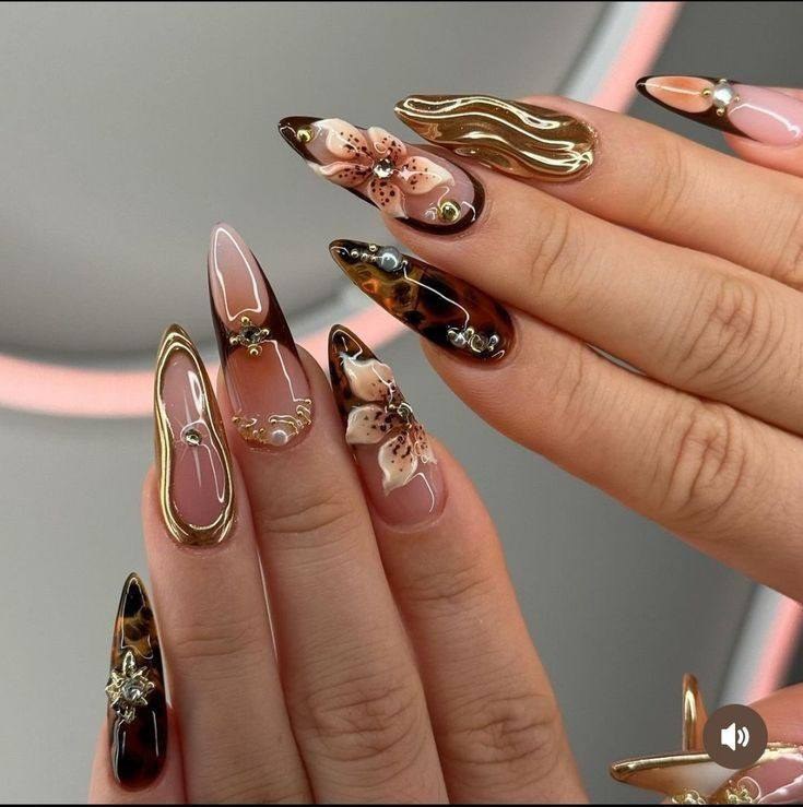 Stunning 3D Floral Nail Art with Elegant Gold Accents: Your Ultimate Guide